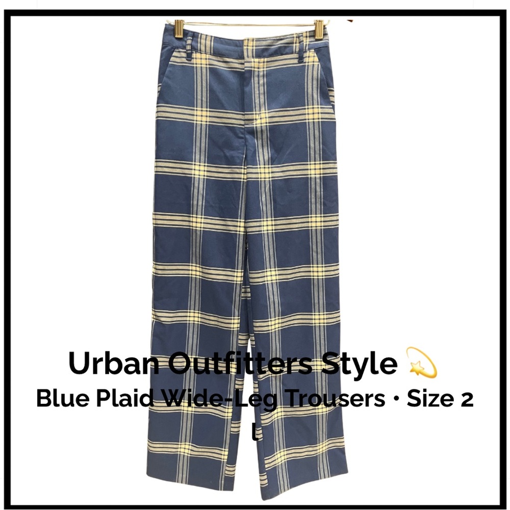 Urban Outfitters Plaid Wide-Leg Pants | Light Academia Sz 2